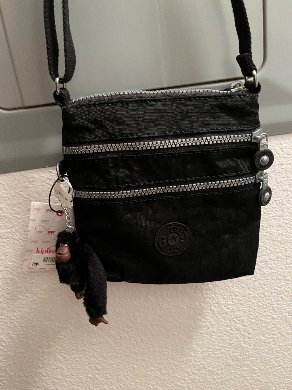 NWT Kipling black Alvar XS Mini Crossbody Bag, AC7098